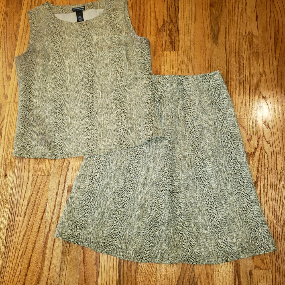 Vtg Liz Claiborne Collection: Snake-Print 2-pc Skirt & Sleevele Top Set Size: 6